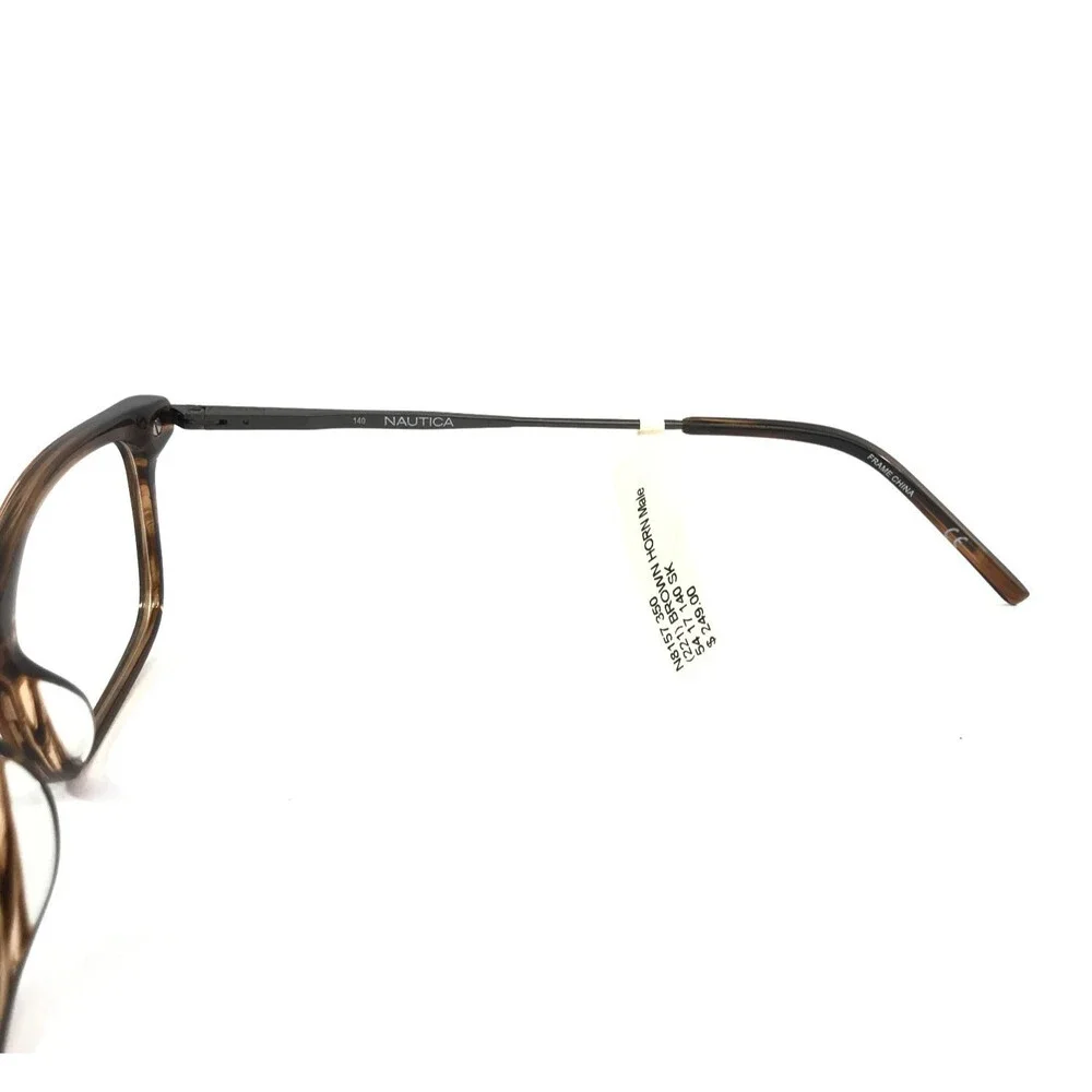 Nautica Eyeglasses Frames N8157 221 Brown Horn Rectangle Full Rim 54-17-140